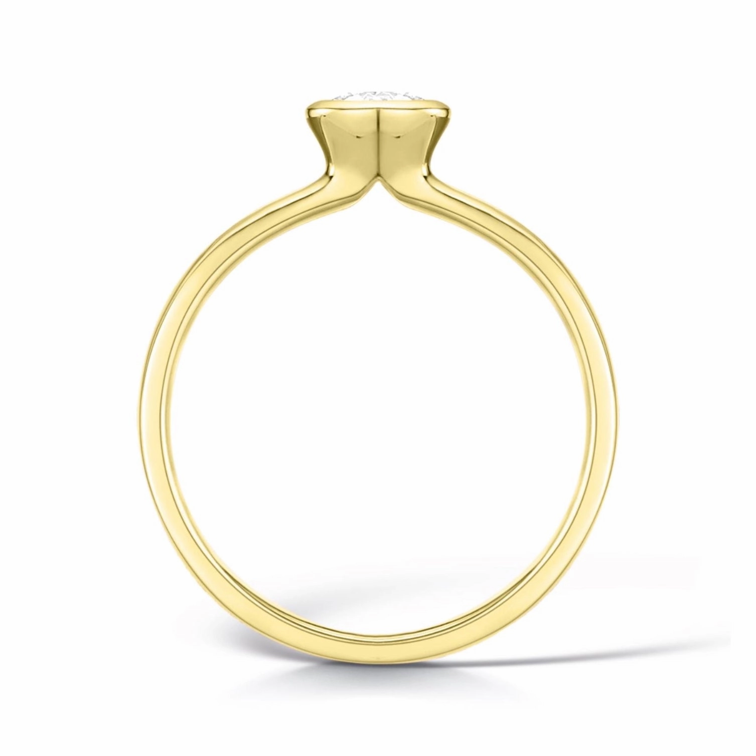 Bezel Set Engagement Ring in Yellow Gold