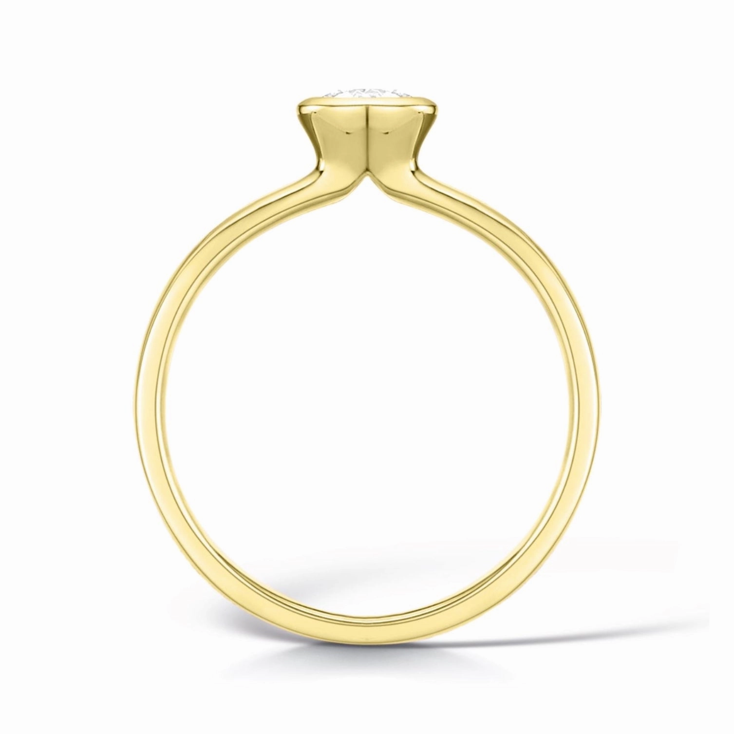 Bezel Set Engagement Ring in Yellow Gold