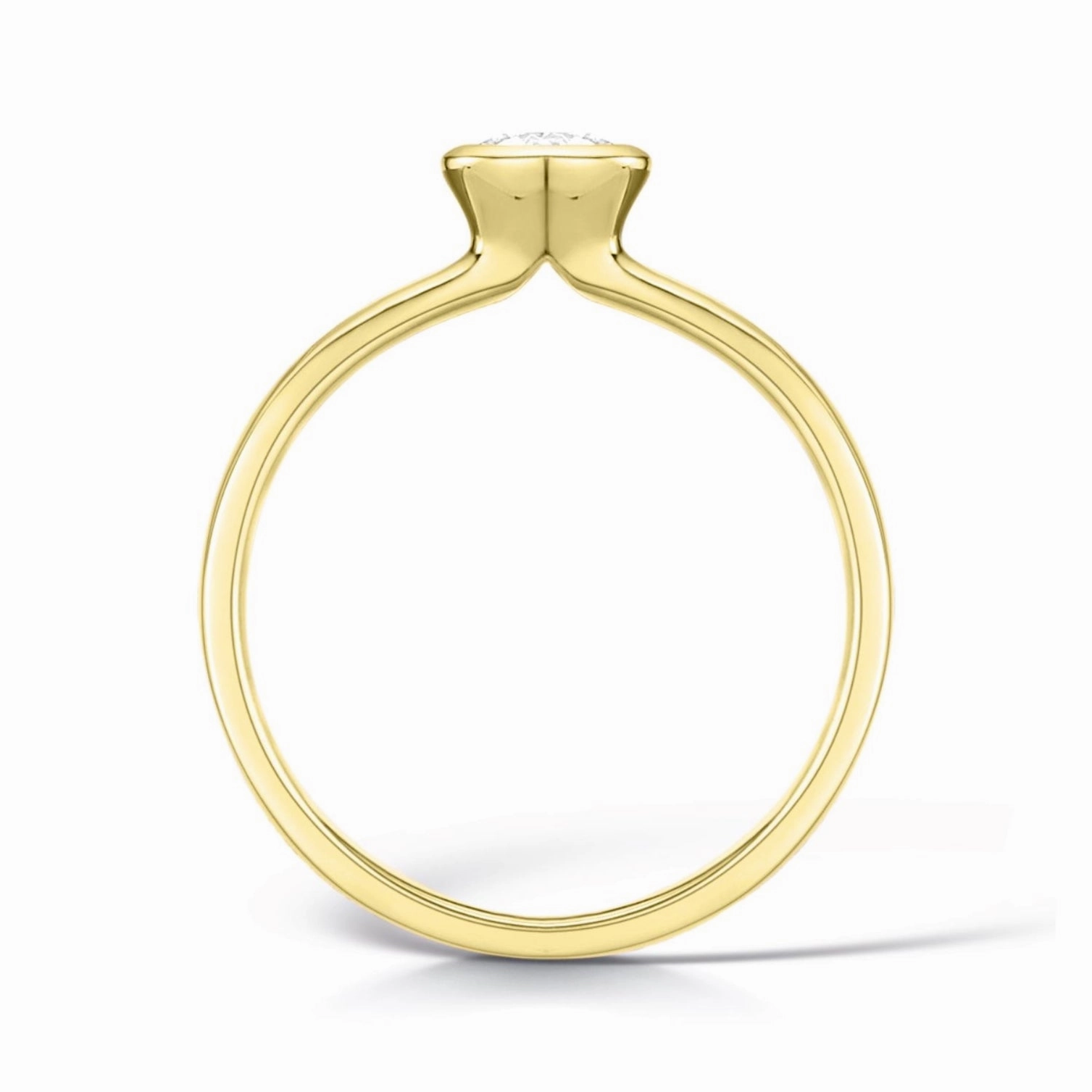Bezel Set Engagement Ring in Yellow Gold