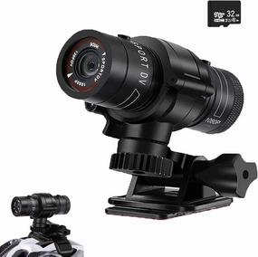 Bicycle Motorbike Helmet Camera, HD 1080P Sports Action Camera, Motorcycle Helmet Camera Waterproof Bike Video Camera, for Outdoor Wilderness (TF32G)