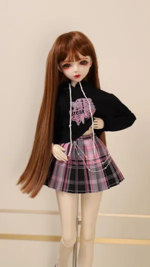 BJD Doll: Hand-Painted Doll, Girl in Short Skirt, 22 Inches, Girls (Makeup Style A)