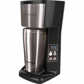 Black & Decker - Programmable Single Serve Coffee Maker with Travel Mug
