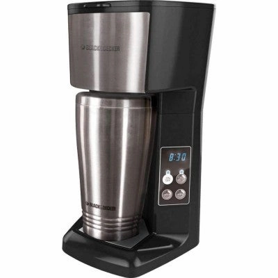 Black & Decker - Programmable Single Serve Coffee Maker with Travel Mug