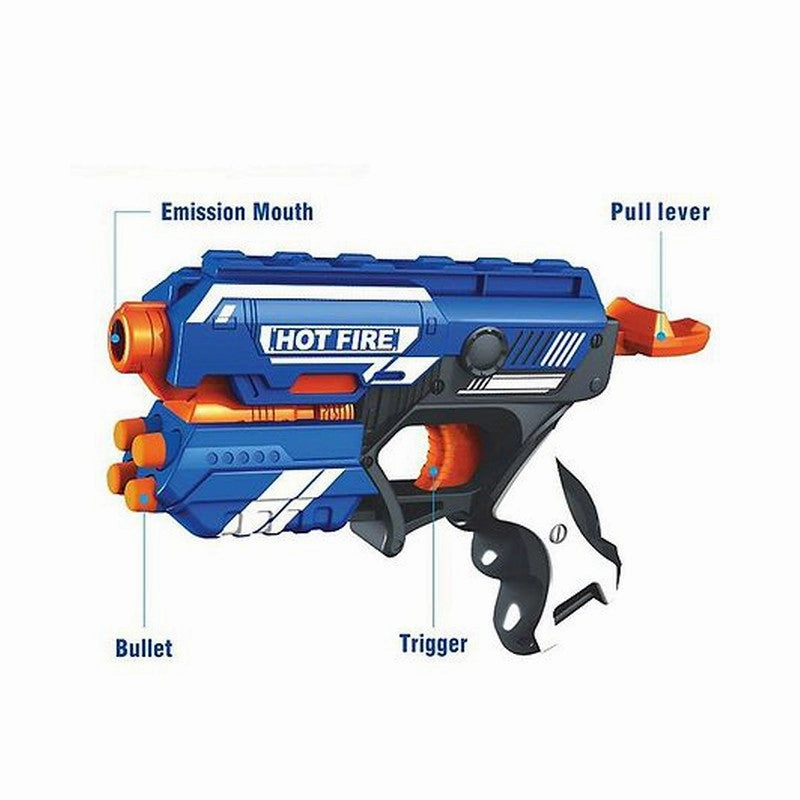 Blaze Storm Soft Bullet Launcher Toy with 10 Safe Soft Foam Bullets- Multicolor
