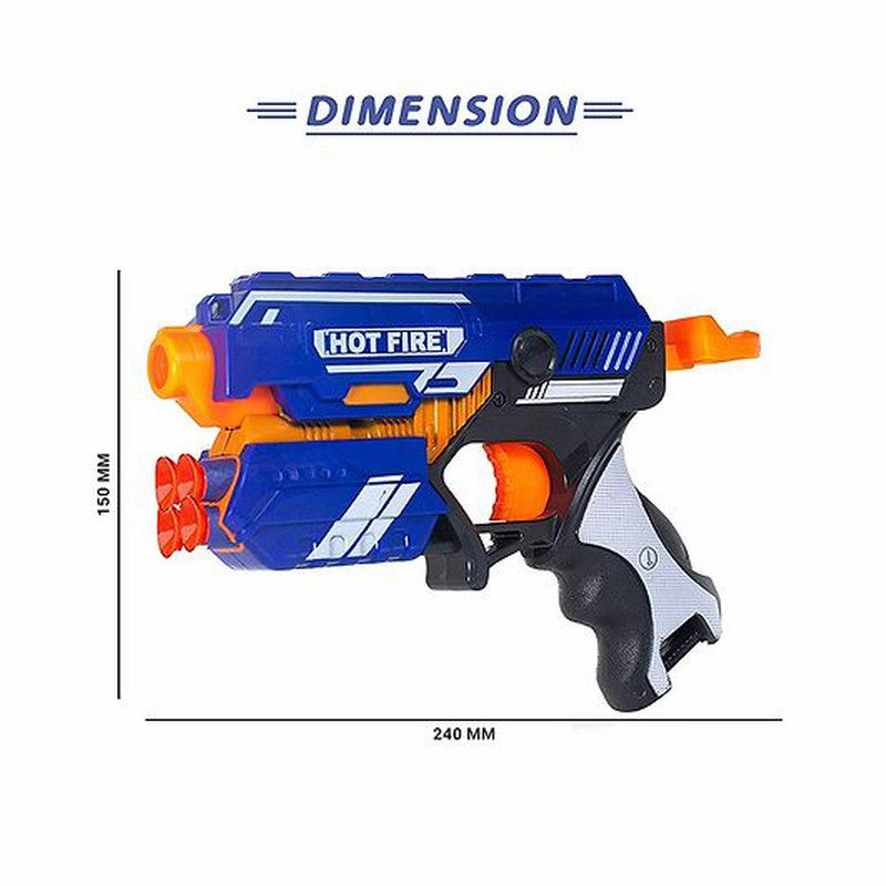 Blaze Storm Soft Bullet Launcher Toy with 10 Safe Soft Foam Bullets- Multicolor