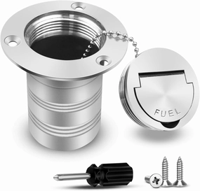 Boat Marine Deck Fill Filler Replacement Part Keyless Cap with Chain 316 Stainless Steel Mirror Polished Gas Fuel Tank Hardware for 2"(50mm) Tube