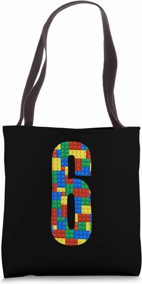 Building Block Toy Blocks 6 Years Old 6th Birthday Tote Bag