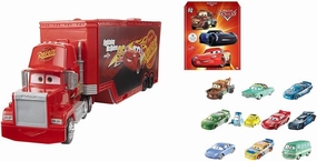 Bundle of Mattel Disney Pixar Cars Transforming Mack, 2-in-1 Toy Truck & Tune-Up Station with Launcher & More   Mattel Disney Pixar Cars 10 Die-Cast Mini Racers Vehicles, 1:55 Scale Inspired by Movies