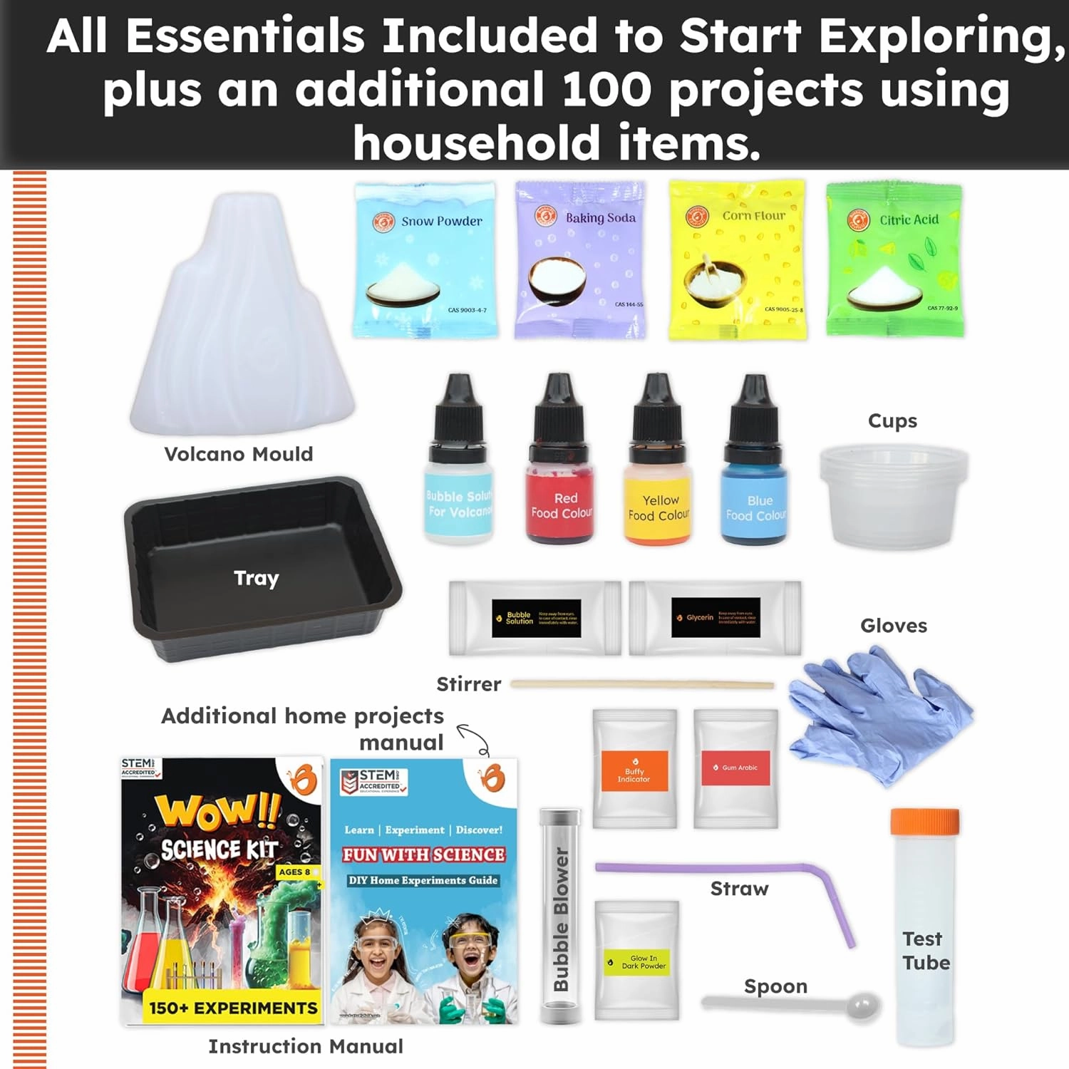 Butterfly Edufields 150  Science Kits For Kids Age 8-9-10-11-12-13-14 | S.T.E.M Project for Boys & Girls |Science Experiments For kids 9-12 | Volcano Science Kit |Chemistry Set and Great Gift for Kids