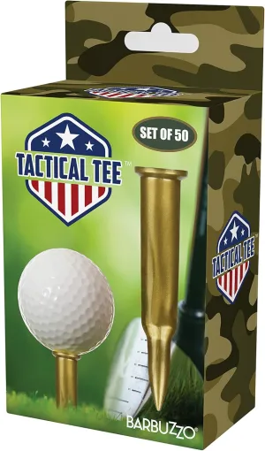 Caliber Gourmet Bullet Shaped Tactical Golf Tees System, Pack of 50 – Professional Golf Gifts for Men, Unique Christmas Gift, Cool Golf Stuff, Golf Military Accessories, Tactical Gear for Enthusiasts