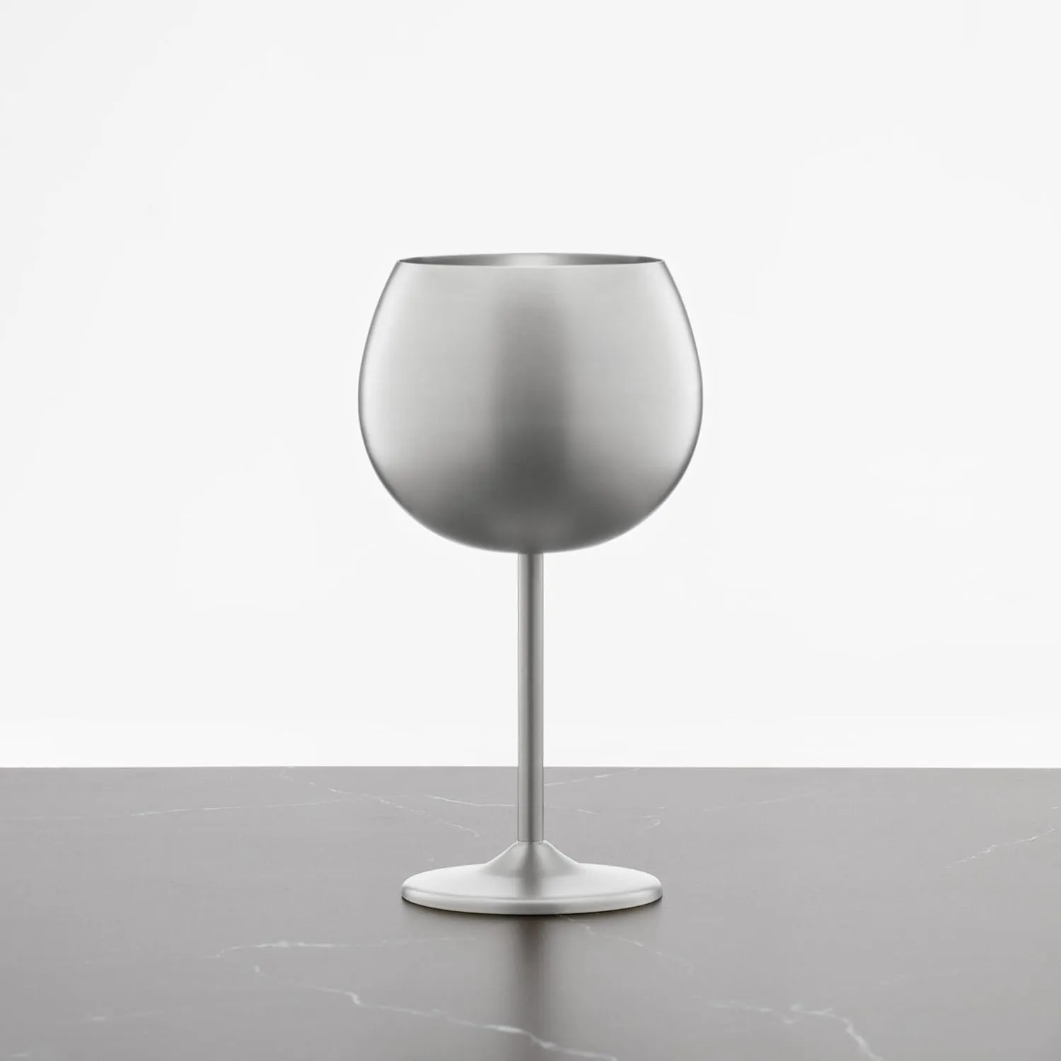 Cambridge Silversmiths 4 Piece Set of 12 oz Stainless Steel Balloon-Shaped Single Wall Wine Glasses