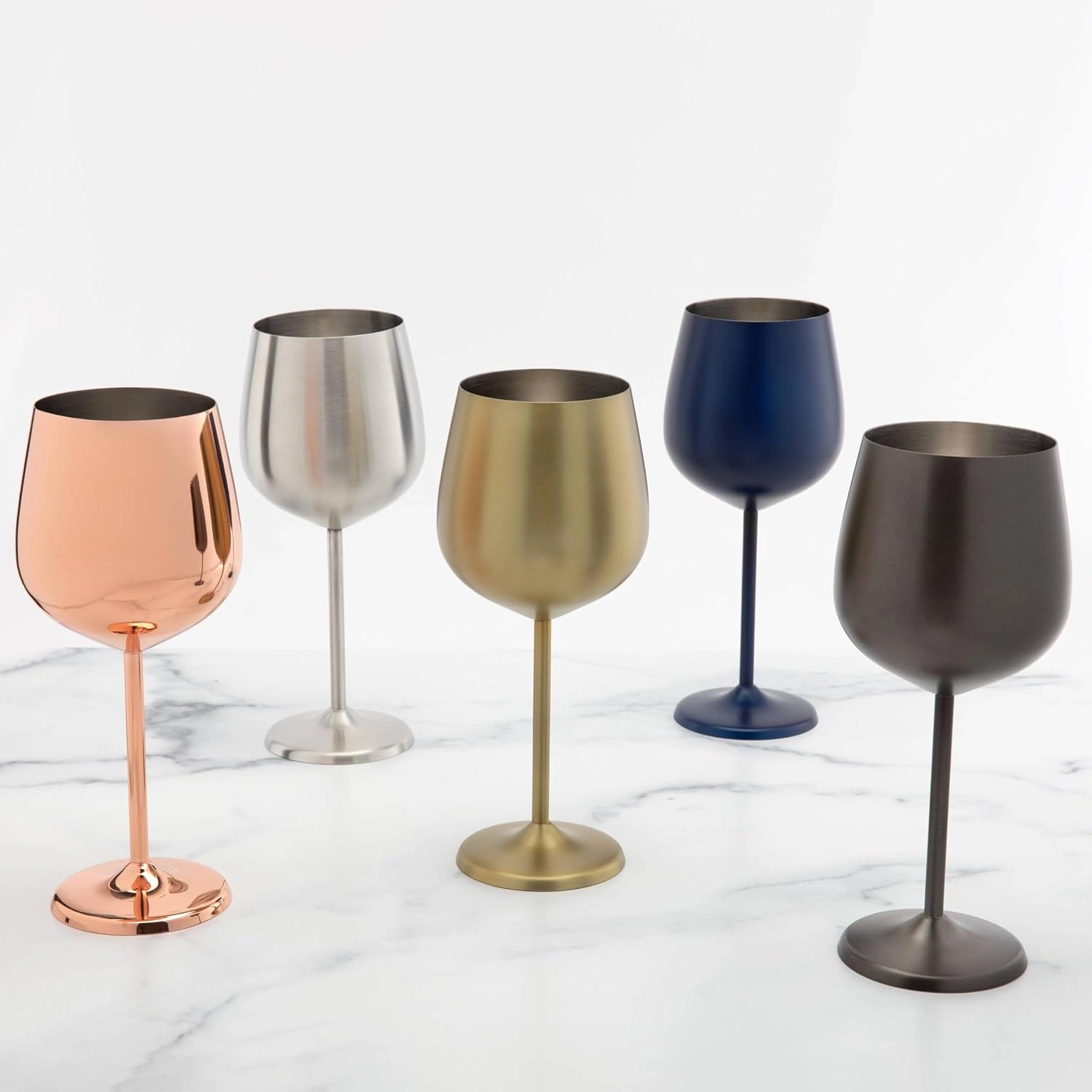 Cambridge Silversmiths 4 Piece Set of 18 oz Brushed Black All Purpose Single Wall Wine Glasses