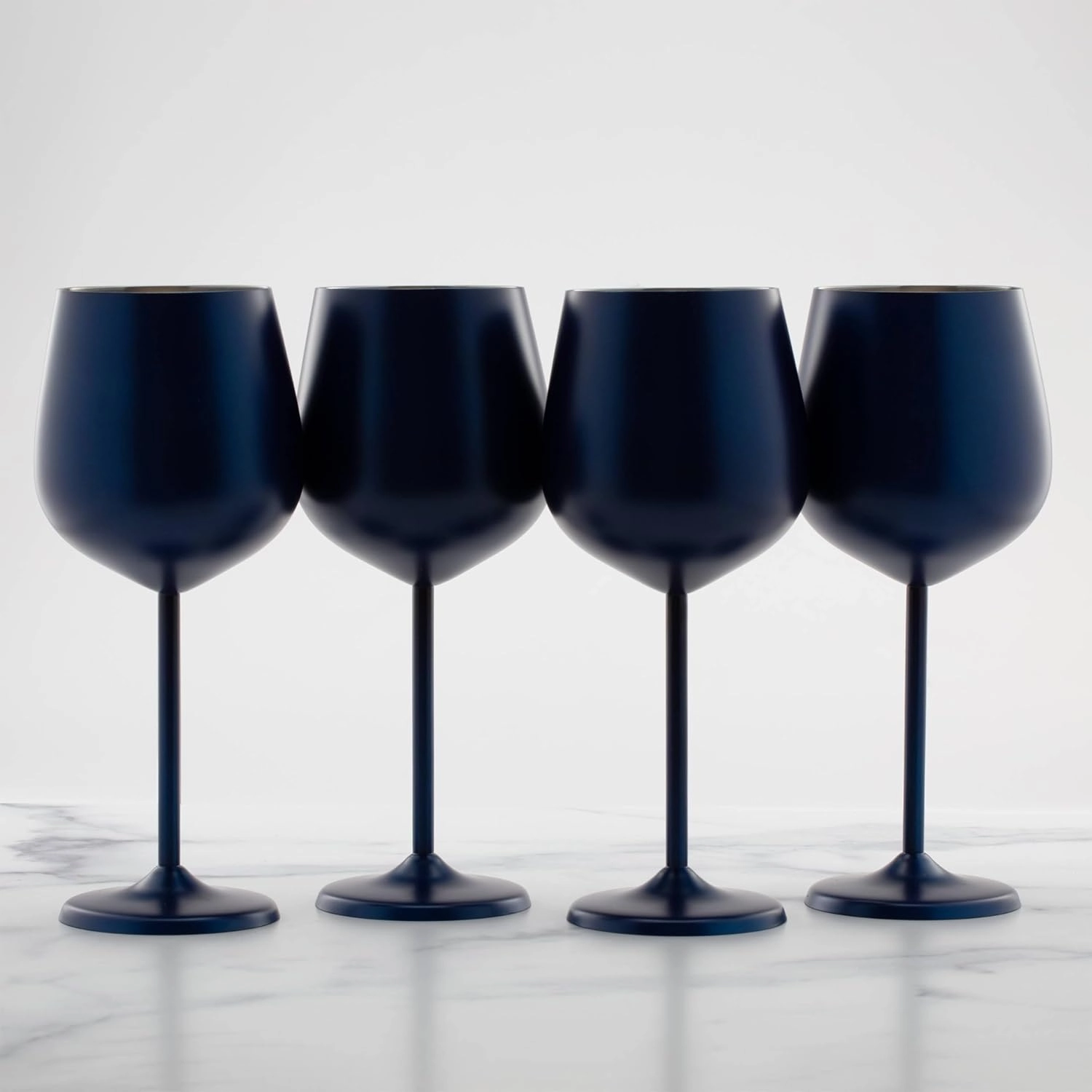 Cambridge Silversmiths 4 Piece Set of 18 oz Navy All Purpose Single Wall Wine Glasses