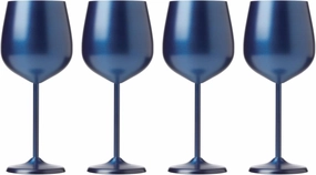 Cambridge Silversmiths 4 Piece Set of 18 oz Navy All Purpose Single Wall Wine Glasses