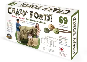 Camo Color - Building Kit for Kids 6  - Indoor Creative Fort Building STEM Toys - Durable and Portable Kit - 69 Pcs