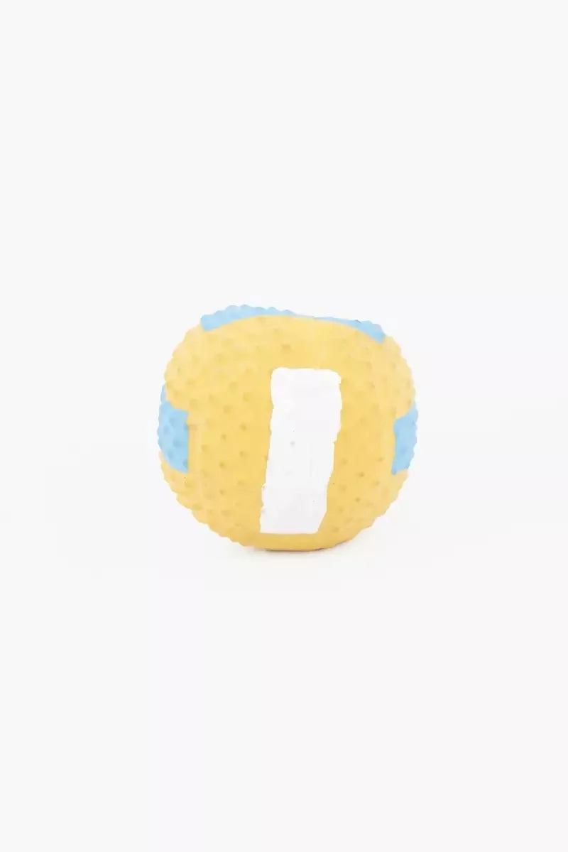 Canine Squeaky Rubber Ball Toy For Dogs (Small, Blue & Yellow)