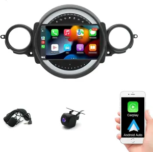 Car Stereo Radio for Mini Cooper R56 2007-2014，9” Touch Screen Car Radio Receiver with Wireless/Wired Carplay Android Auto GPS Navigation Head Unit Bluetooth WiFi Rear Camera - 2G 32G