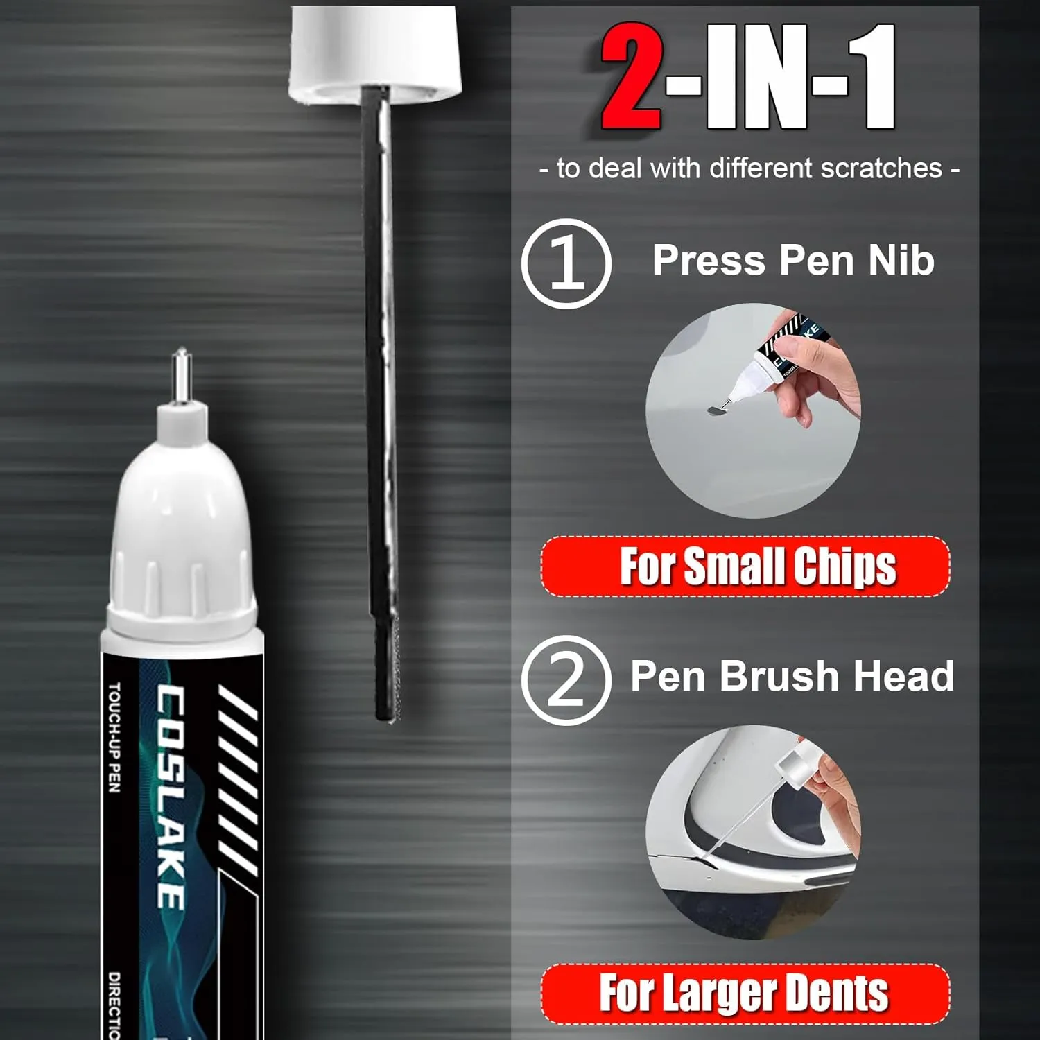 Car Touch Up Paint(Alpine White(300)) for BMW, Car Paint Scratch Repair Kit, Quick & Easy Solution to Repair, 2 in 1 Scratch Remover Pen with Color-Matched