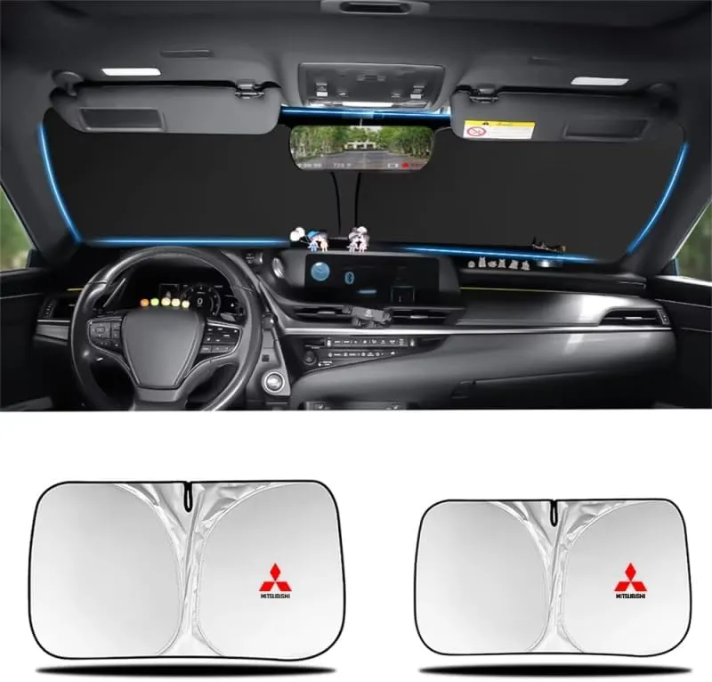 Car Windshield Sunshade for Mitsubishi Pajero 2015-2018, Block UV Rays Sun Visor Protector, Front Window Sunshades, Windscreen Sunshade,B 145CM