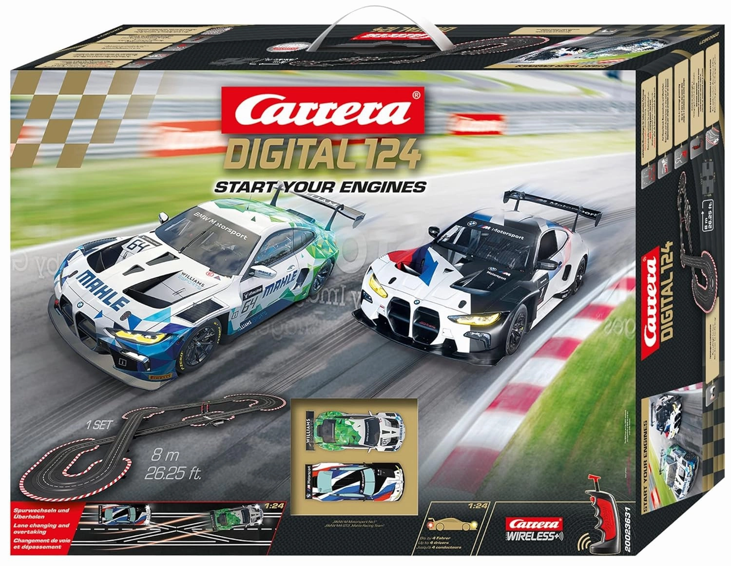 Carrera Premium Digital 124 Slot Car Racing System BMW M4 GT3 Scale 1:24 Extra Wide 8m Track - Start Your Engines