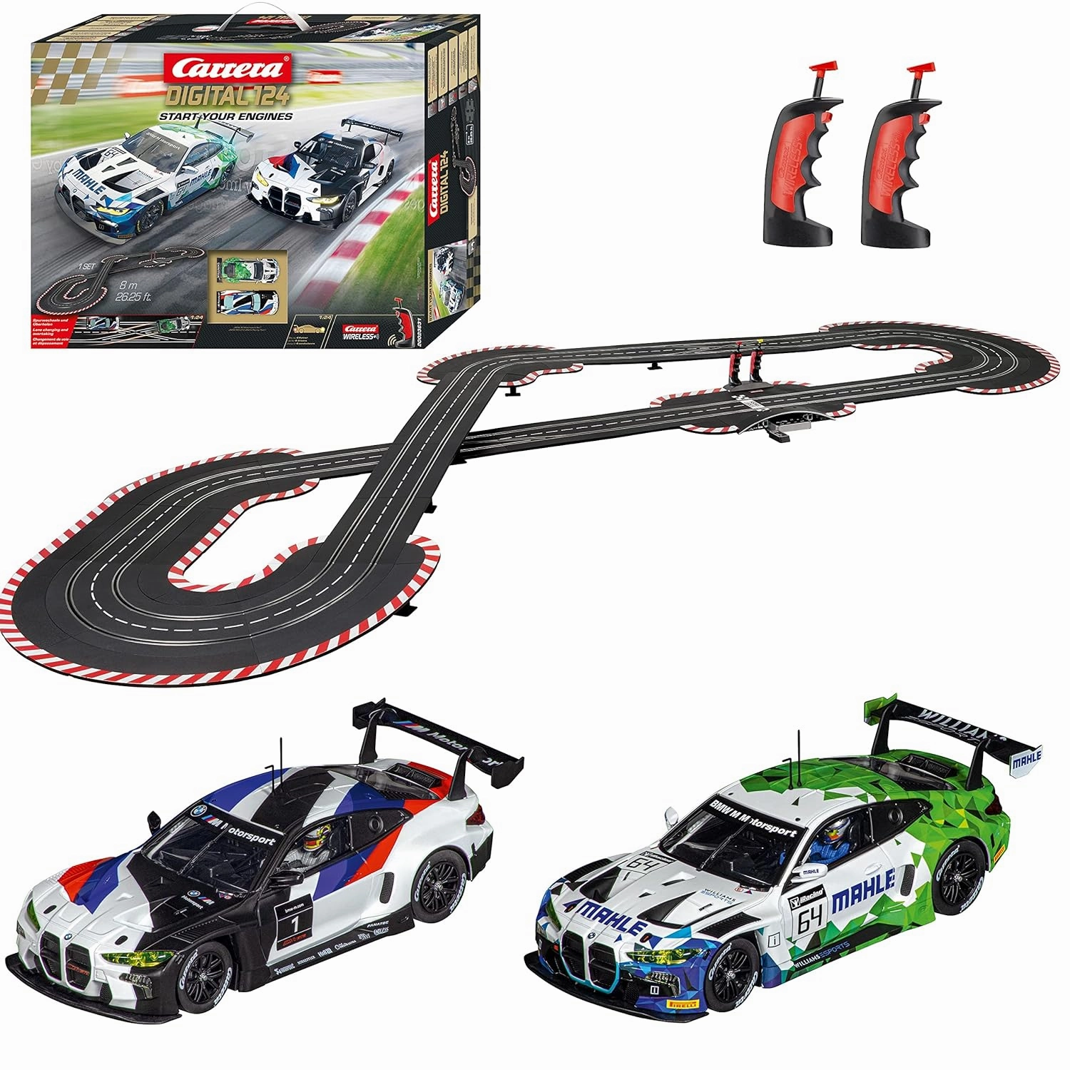 Carrera Premium Digital 124 Slot Car Racing System BMW M4 GT3 Scale 1:24 Extra Wide 8m Track - Start Your Engines