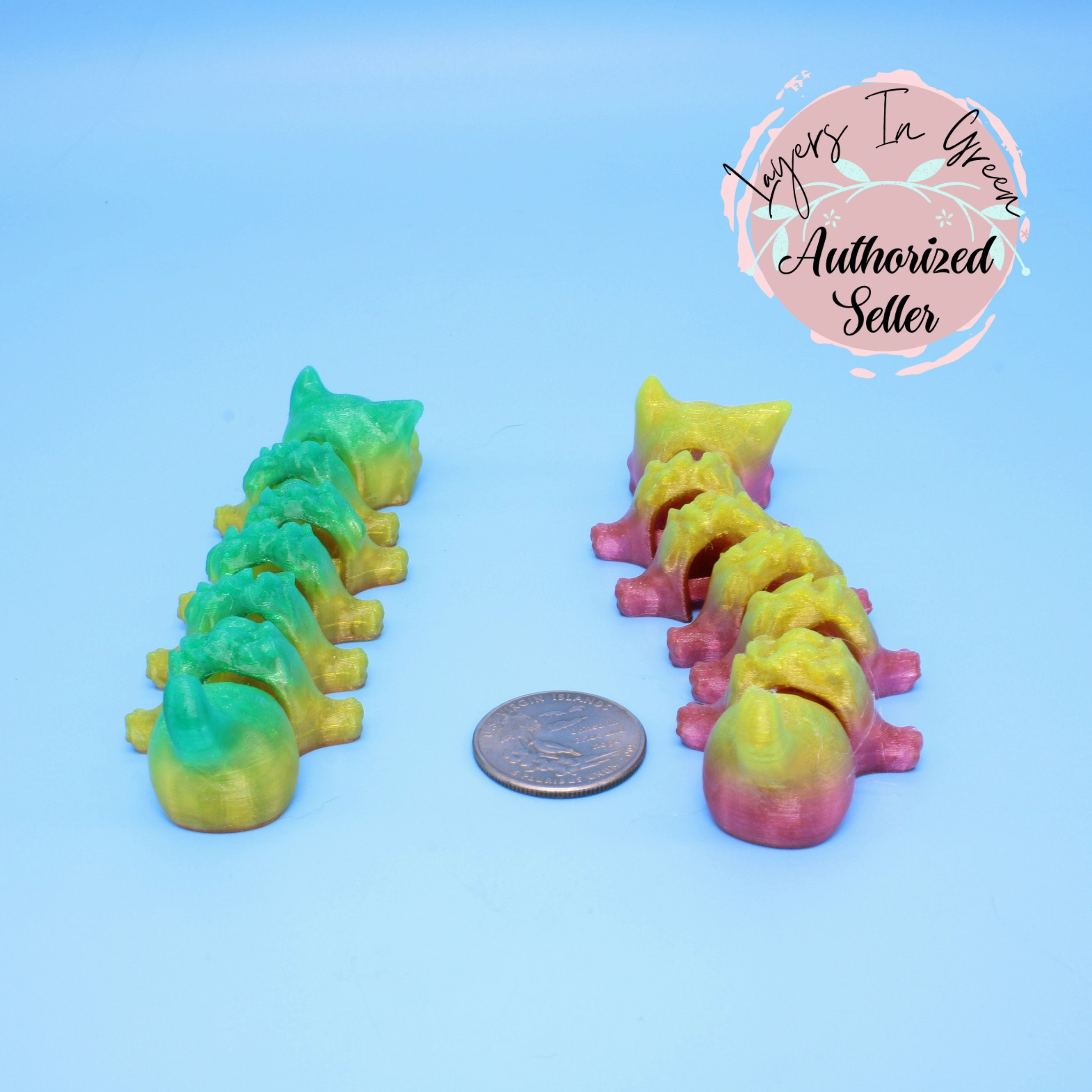 CATterpiller | Flexible (TPU) | 3D Printed | Cute cat | Sensory Toy | Fidget Toy | Articulating catterpiller.