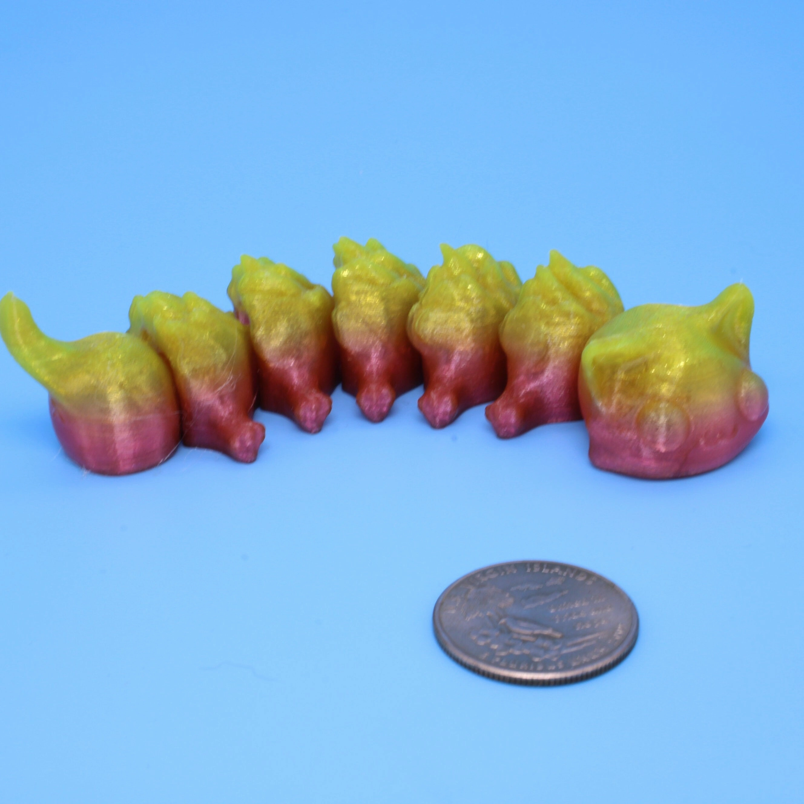 CATterpiller | Flexible (TPU) | 3D Printed | Cute cat | Sensory Toy | Fidget Toy | Articulating catterpiller.