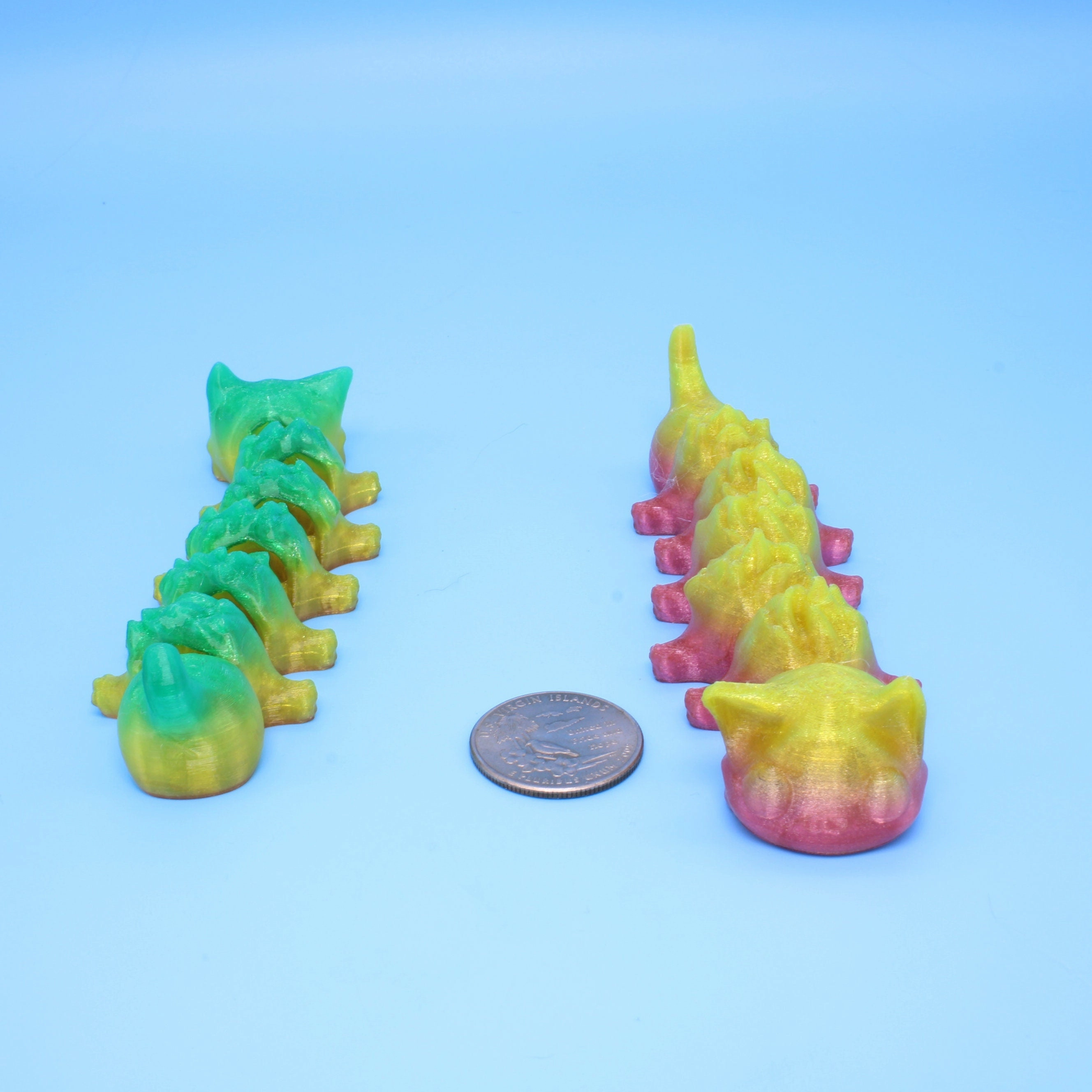 CATterpiller | Flexible (TPU) | 3D Printed | Cute cat | Sensory Toy | Fidget Toy | Articulating catterpiller.