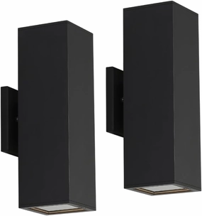 Cerdeco Aluminum Modern Outdoor Wall Light, Exterior Up Down Light Fixtures Matte Black [UL Listed] (2 Pack)