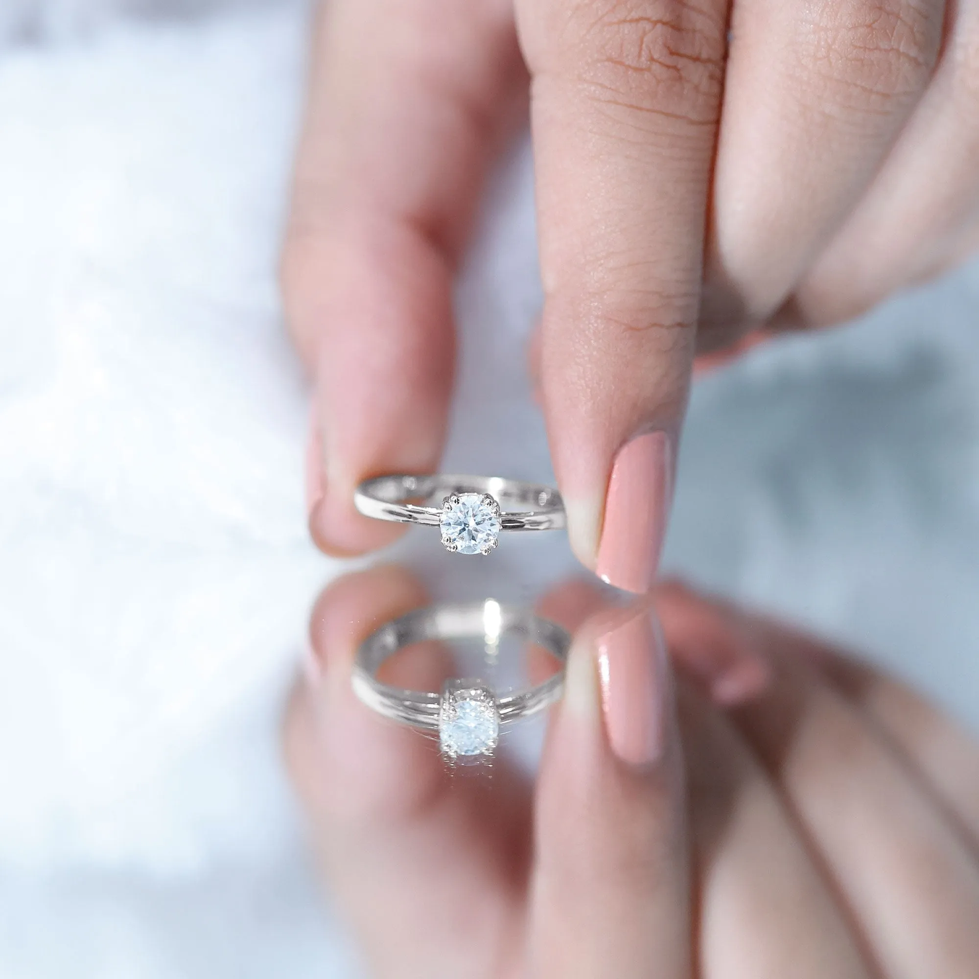 Certified 5 MM Lab Grown Diamond Solitaire Promise Ring