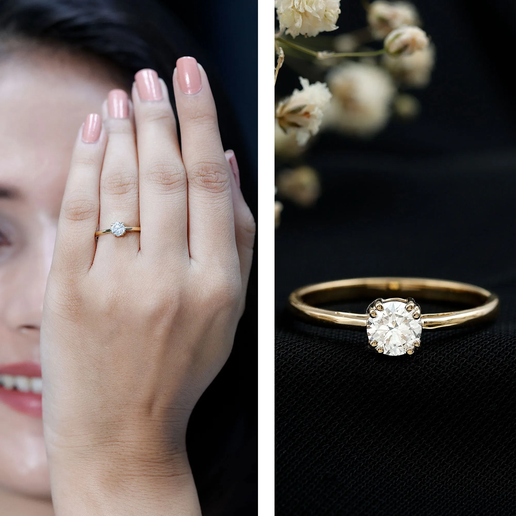 Certified 5 MM Lab Grown Diamond Solitaire Promise Ring
