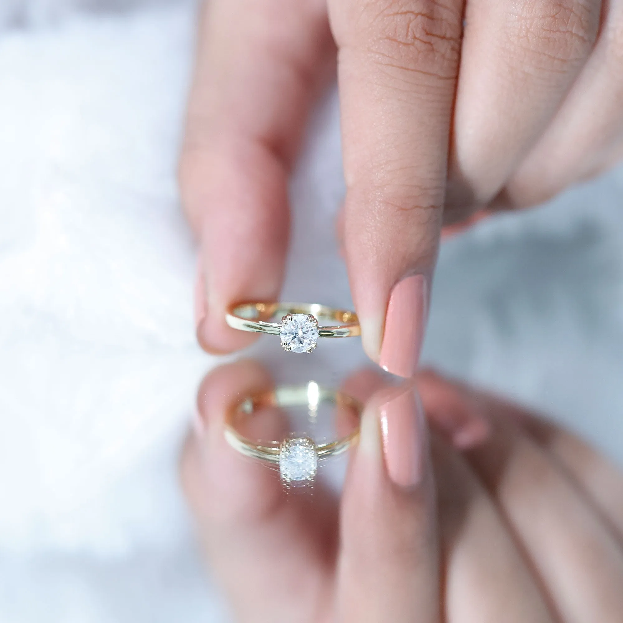 Certified 5 MM Lab Grown Diamond Solitaire Promise Ring