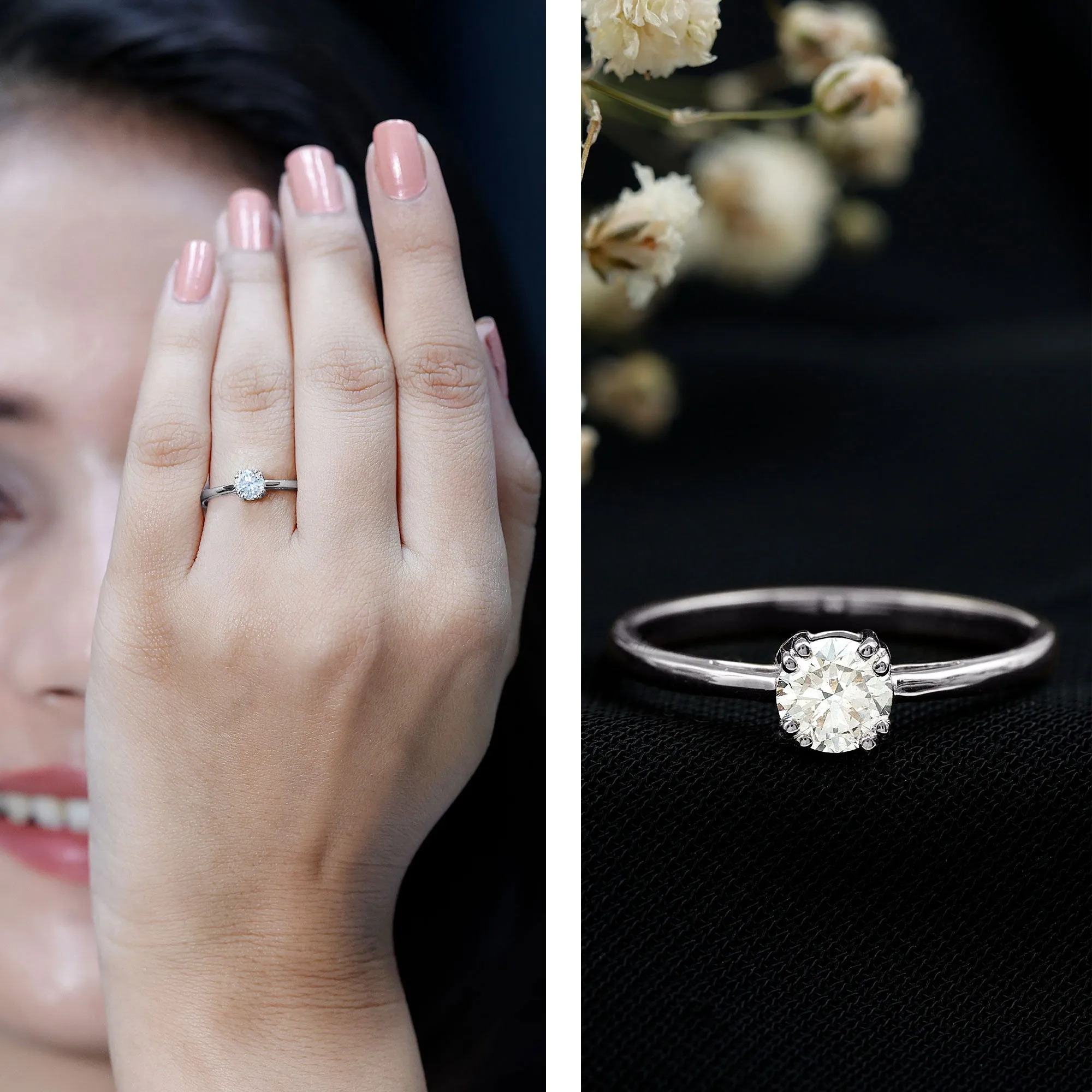 Certified 5 MM Lab Grown Diamond Solitaire Promise Ring