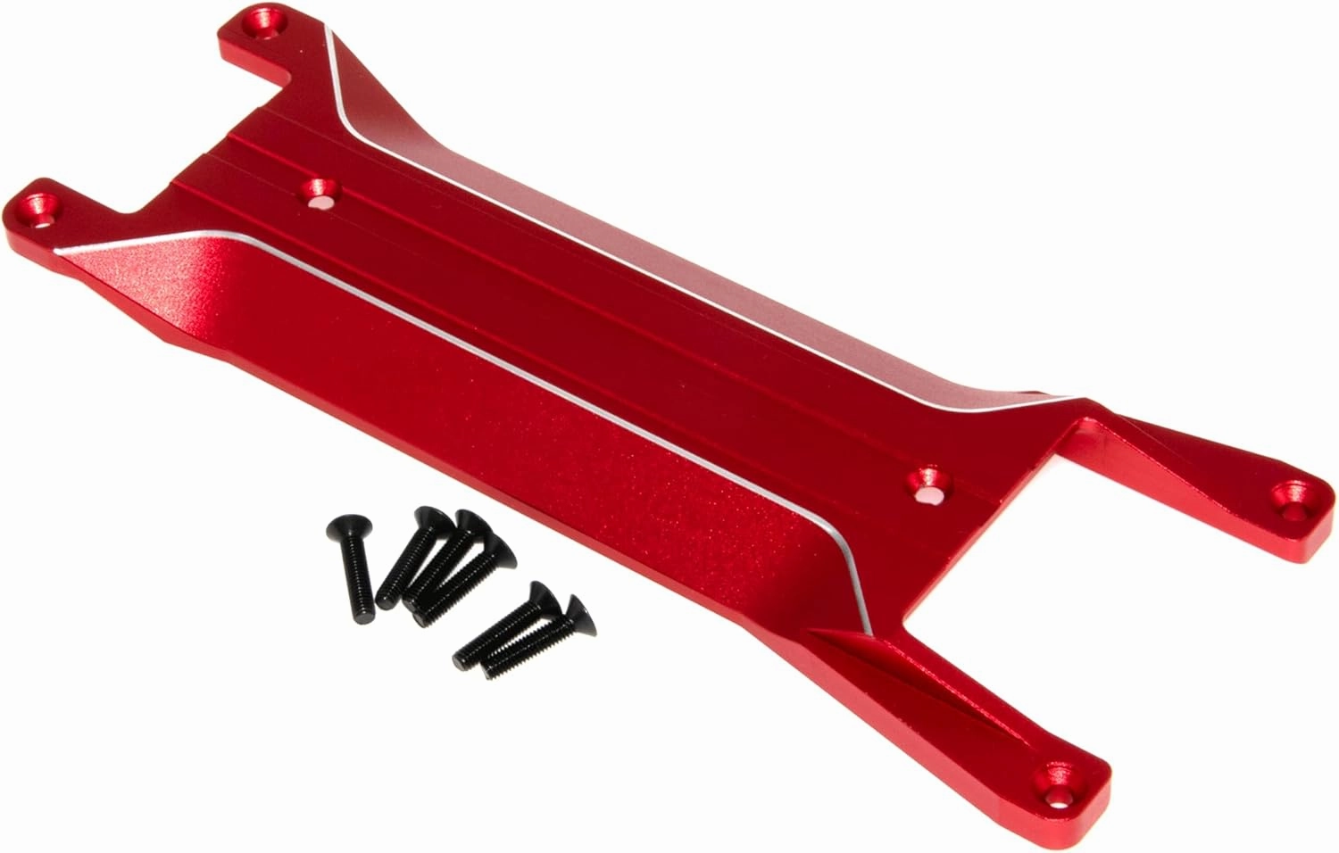 Chassis Brace Plate Compatible with 1/16 Traxxas Mini Maxx Upgrade Monster Truck Rc Car Aluminum Alloy Part Replace(Red)