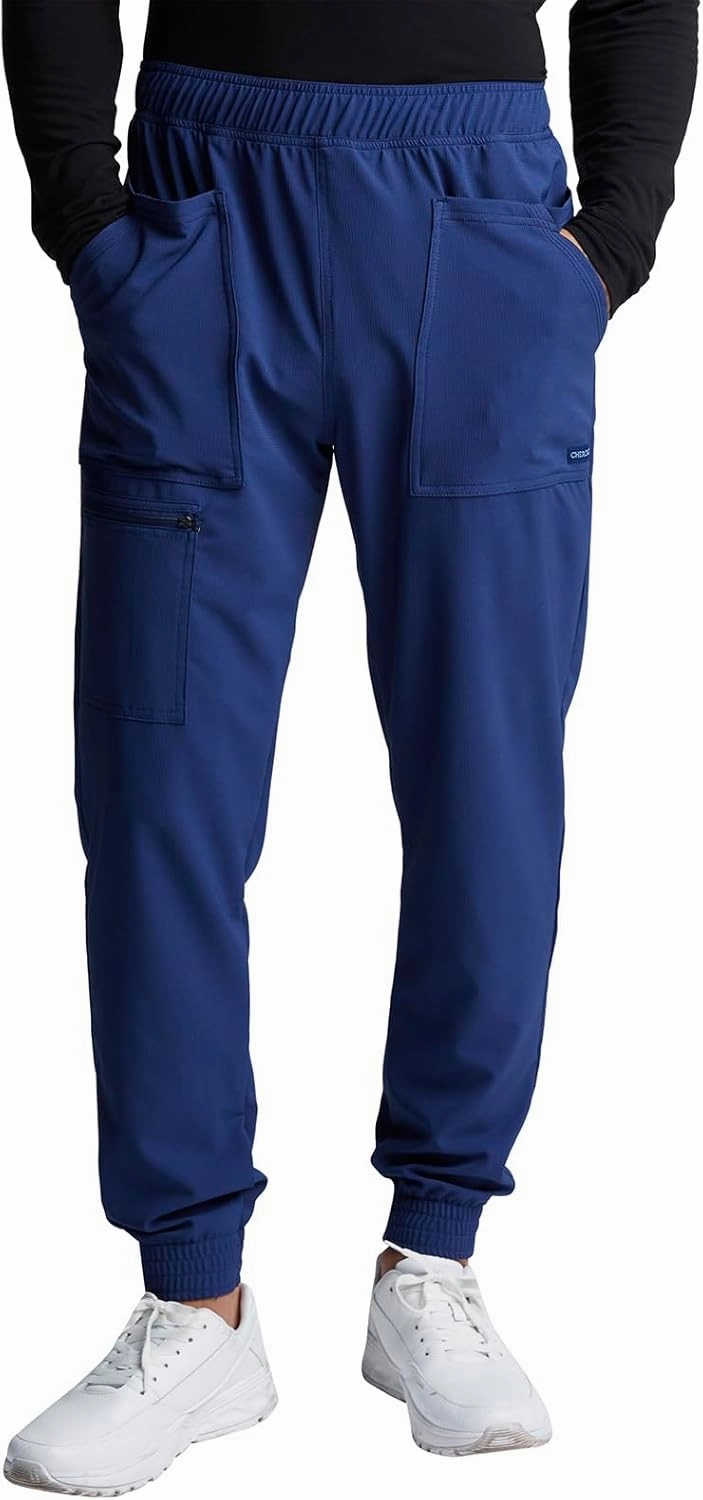 Cherokee Men's Mid Rise Pull-on Jogger Scrubs Pant