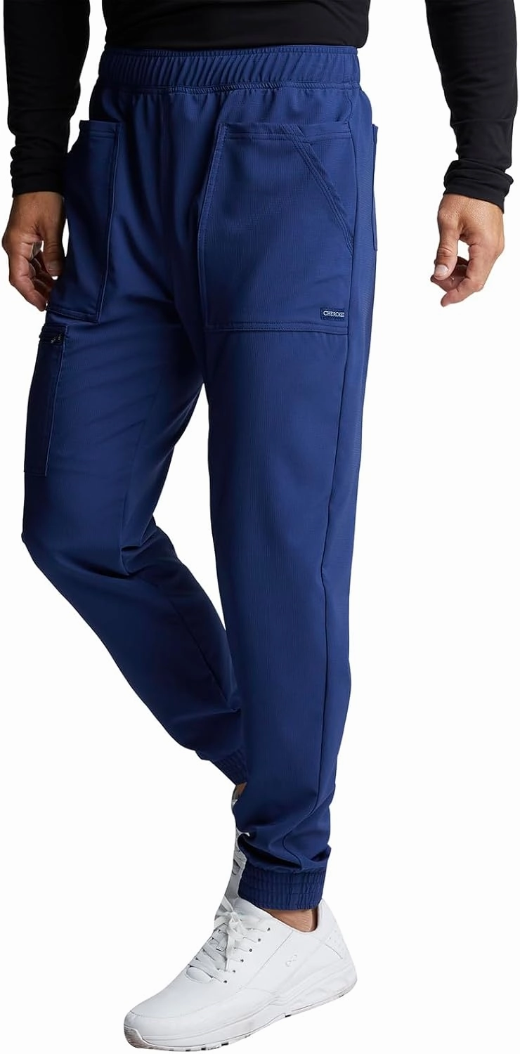 Cherokee Men's Mid Rise Pull-on Jogger Scrubs Pant