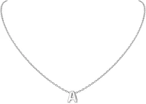 ChicSilver 925 Sterling Silver Initial Necklace for Women Dainty Letter Jewelry Personalized Gift (with Gift Box)