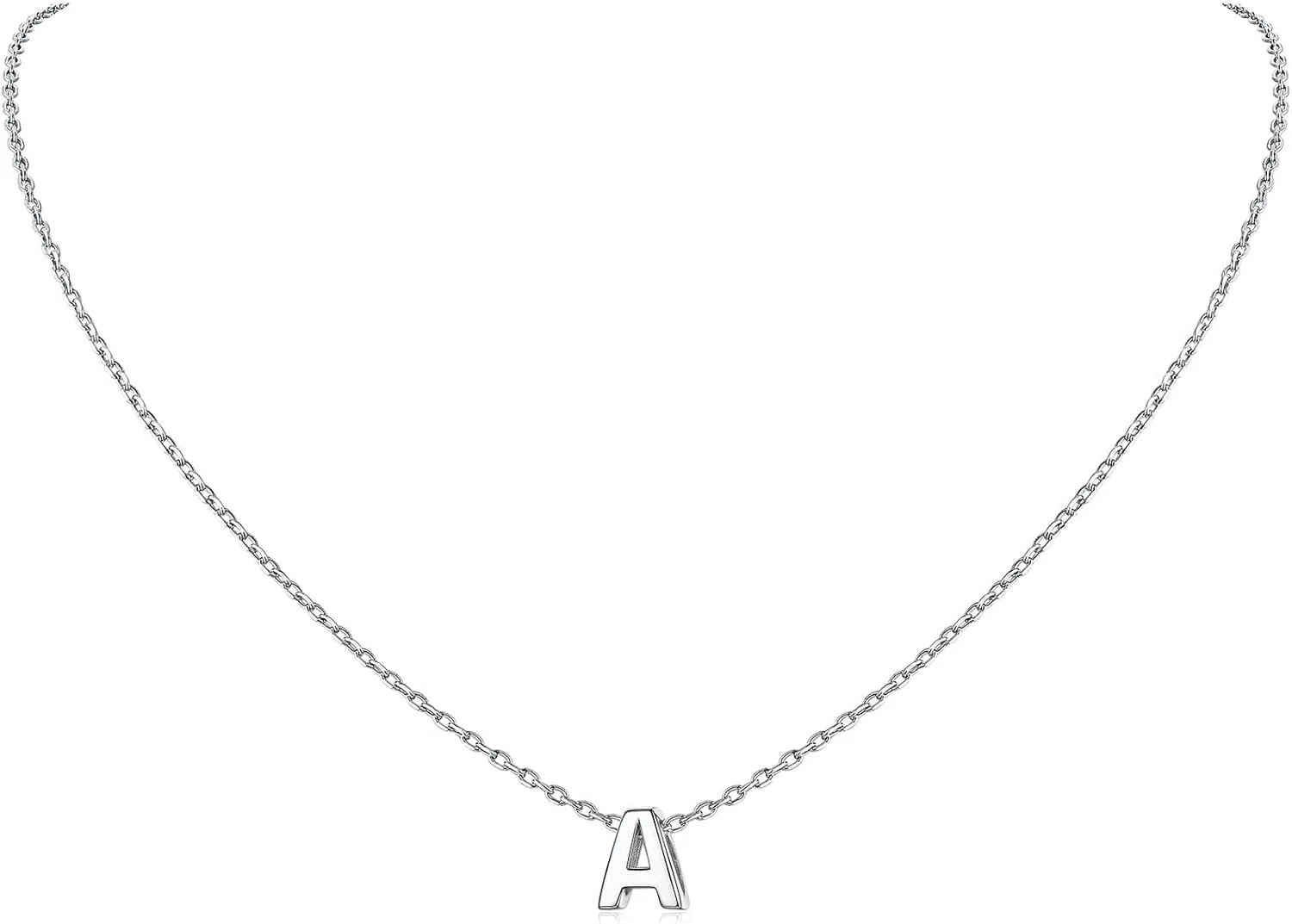ChicSilver 925 Sterling Silver Initial Necklace for Women Dainty Letter Jewelry Personalized Gift (with Gift Box)