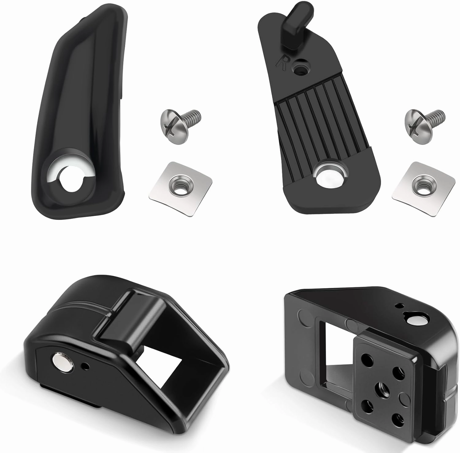 Chin Strap Repair Kit & Cam Loc Set - Compatible with Riddell SpeedFlex, Includes Fastener & Hard Cup Strap for Youth Football Helmets, 2-Pack, Black