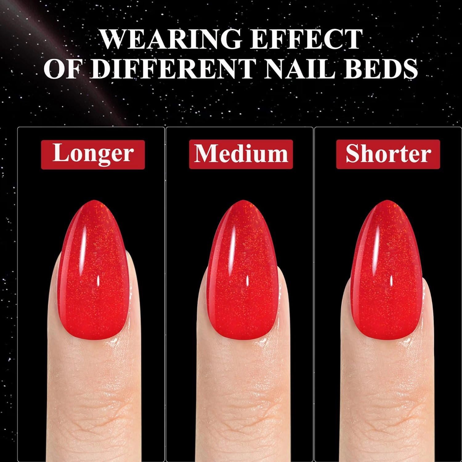 Christmas Fiery Red Press on Nails Set, 160Pcs Short Almond Fake Nails with Fine Glitter Glossy Acrylic False Nails Reusable Full Cover Stick on Nails for Women, 32 Sizes Thicker