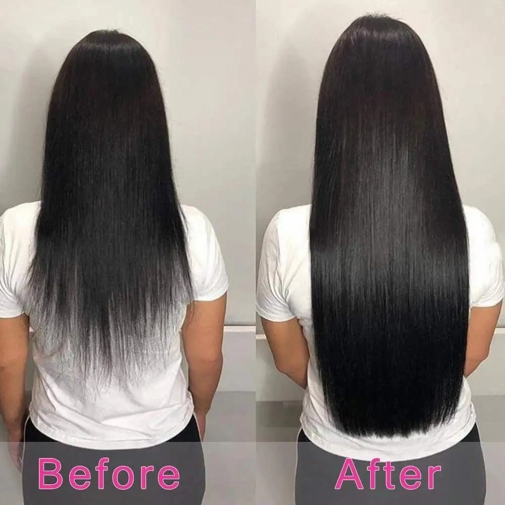Clip in Hair Extensions 16"-26" Clip in Human Hair Extensions 120g 8 Pieces with 18 Clips Natural Black Double Weft Brazilian Remy Hair Thick Silky Straight Hair Extensions Human Hair Extensions Clip(