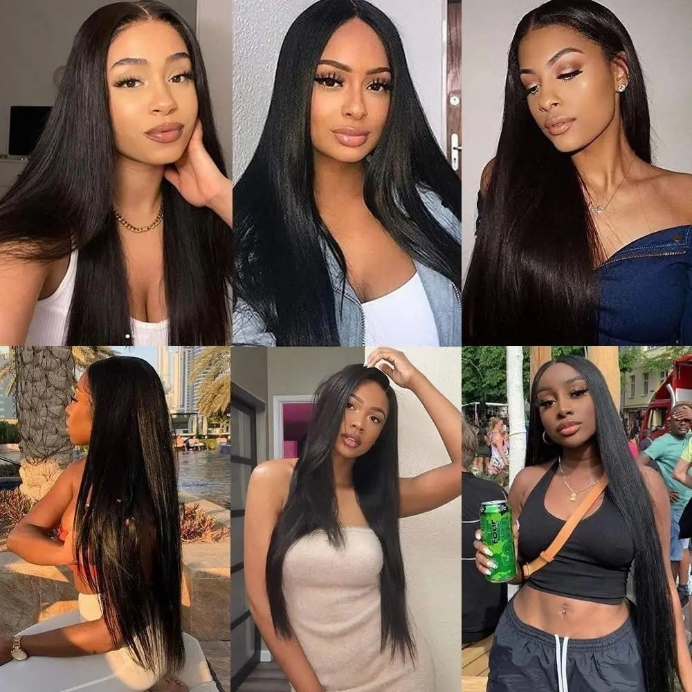 Clip in Hair Extensions 16"-26" Clip in Human Hair Extensions 120g 8 Pieces with 18 Clips Natural Black Double Weft Brazilian Remy Hair Thick Silky Straight Hair Extensions Human Hair Extensions Clip(