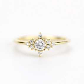 cluster engagement ring round | simple diamond ring designs unique