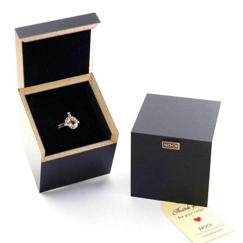 Cluster ring engagement vintage | round diamond engagement rings thin band simple |R 232