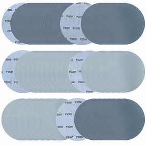 cobee 50 Pcs 6 in Wet Dry Sandpapers Hook and Loop, 1000/1500/2000/3000/5000 Grit Sanding Discs Waterproof Carbide Silicon Sanding Paper Pads Fine Round Sand Paper for Orbital Sander