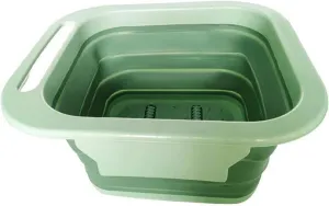 Collapsible wash Basin Folding Water Basin Foot Massaging Roller Footbath Collapsible Fishing Car Wash Foot Wash Basin Dorm Essential(Green)