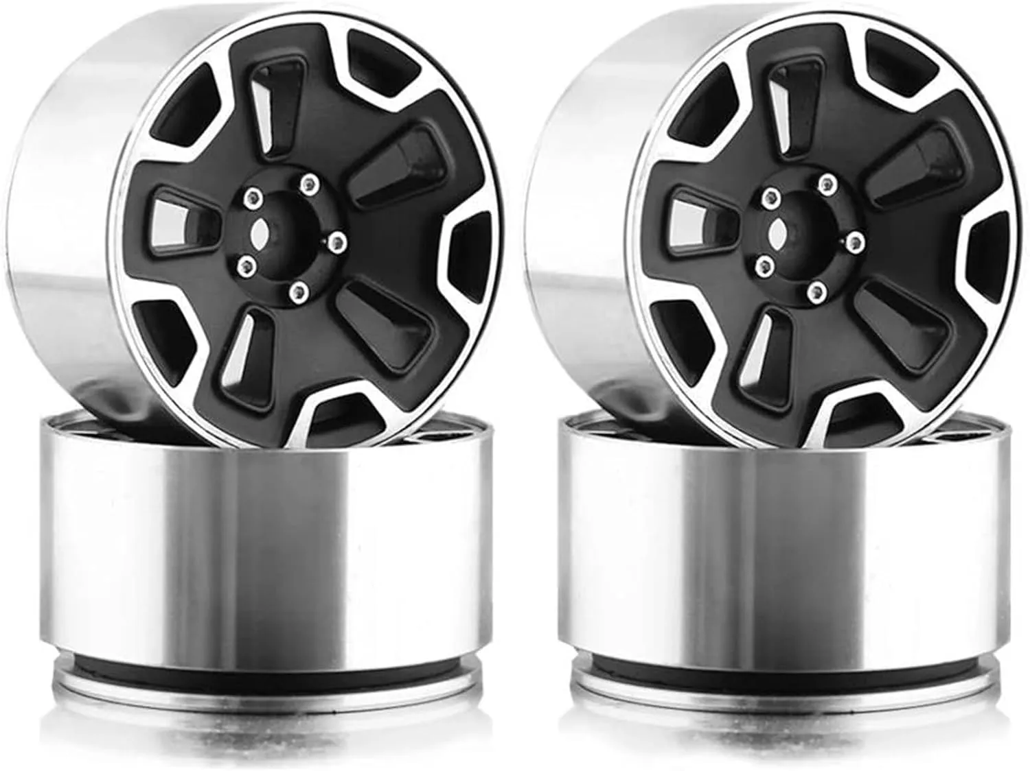 Compatible with Axial for SCX10 90046 TRX4 Redcat Gen8 4PCS CNC Aluminum 1.9" Beadlock Wheel Rim Hub for 1/10 RC Crawler Car Rc Car Parts RC Wheel Tires