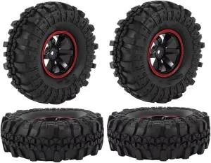Compatible with Axial for SCX10 for Traxxas for TRX4 D90 1/10 RC Crawler Car Accessories 4Piece 110Mm 1.9 Inch Rubber Tyre Wheel Tire RC Wheel Tires