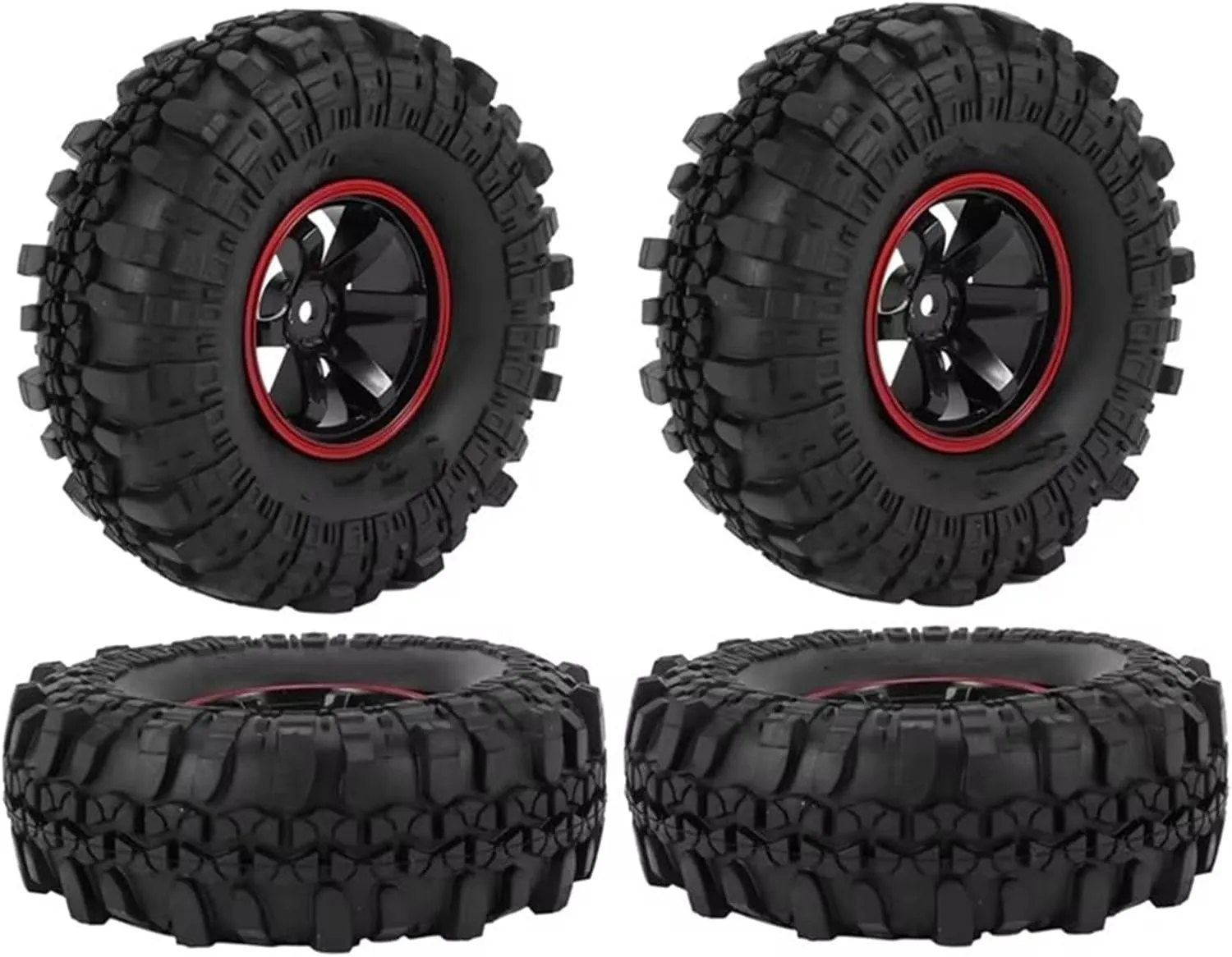 Compatible with Axial for SCX10 for Traxxas for TRX4 D90 1/10 RC Crawler Car Accessories 4Piece 110Mm 1.9 Inch Rubber Tyre Wheel Tire RC Wheel Tires
