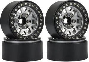 Compatible with Axial for SCX10 for Traxxas TRX4 for Redcat Gen8 VS4-10 4pcs Metal 1.9" Beadlock Wheel Rim Wheel Hub 1/10 RC Crawler Car RC Wheel Tires(Color2)